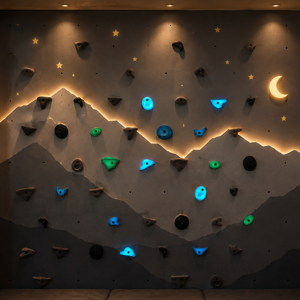 Premium Rock Climbing Holds (Aurora) - Glow-in-the-Dark Rock