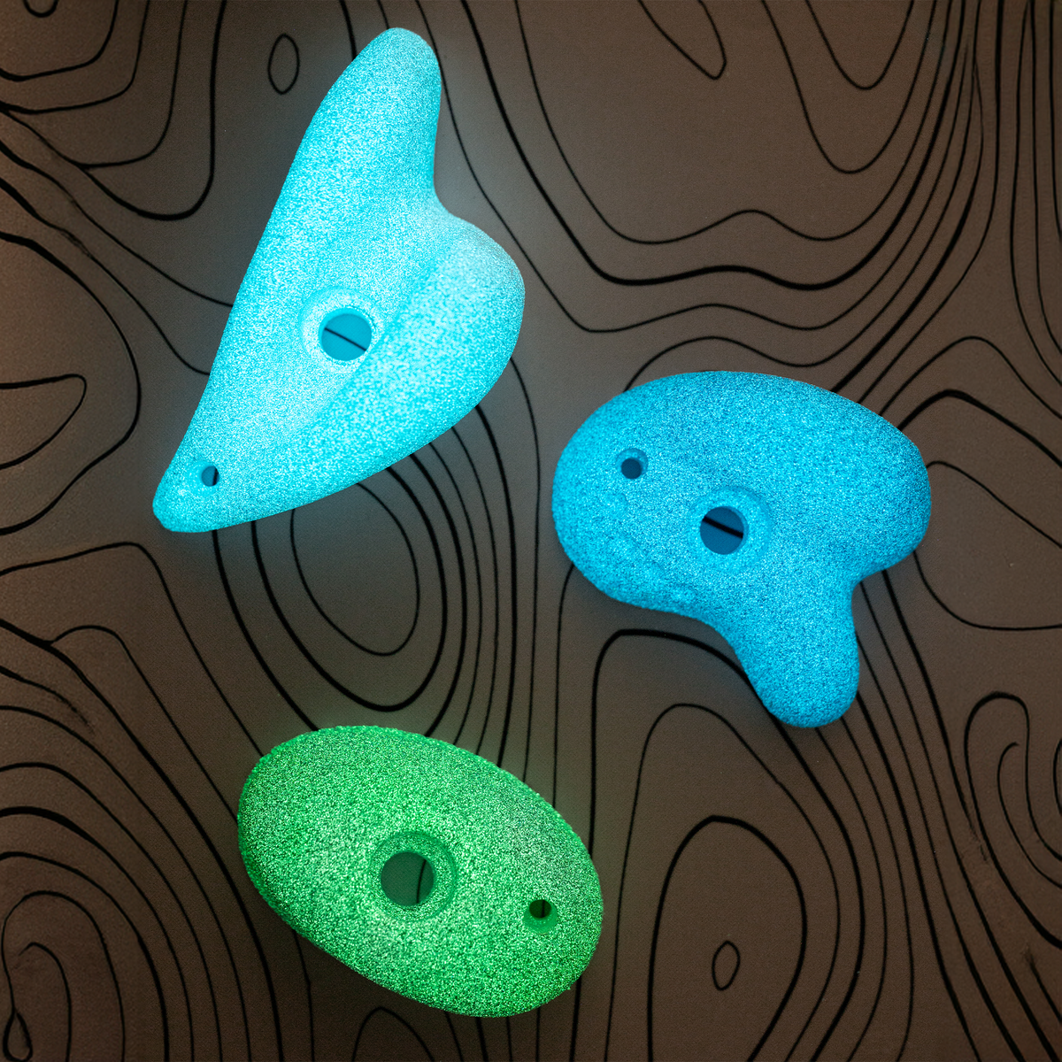 Premium Rock Climbing Holds (Aurora) - Glow-in-the-Dark Rock